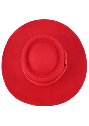 Porkpie wool hat Red