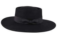 Porkpie Wool Hat Black 