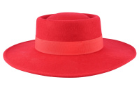 Porkpie wool hat Red