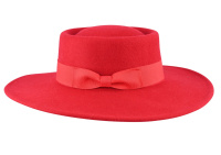 Porkpie wool hat Red