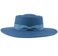 Porkpie Wool Hat- Aqua